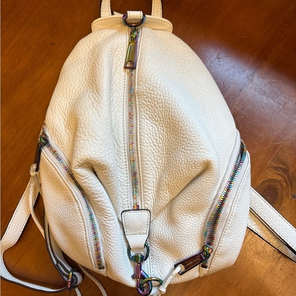 Rare Rebecca Minkoff unicorn white medium Julian backpack - Picture 1 of 8